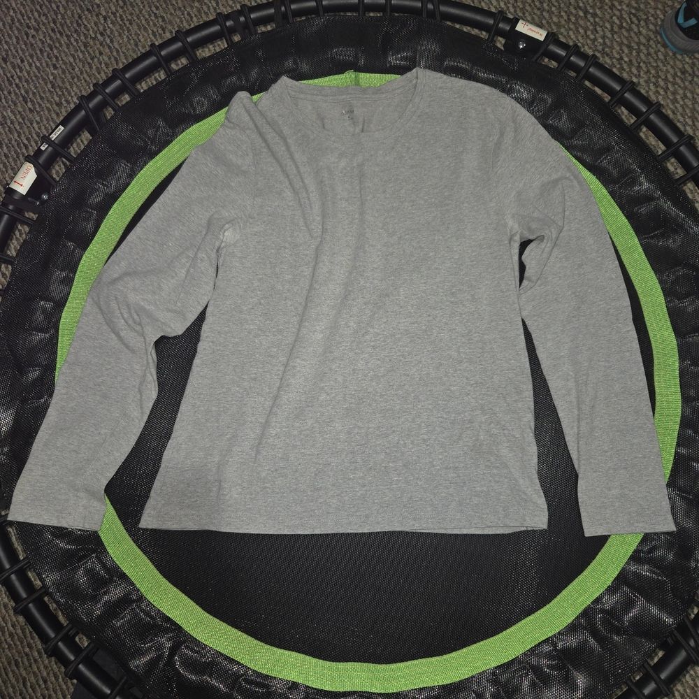 Basic Long Sleeve Crewneck Top - Gray